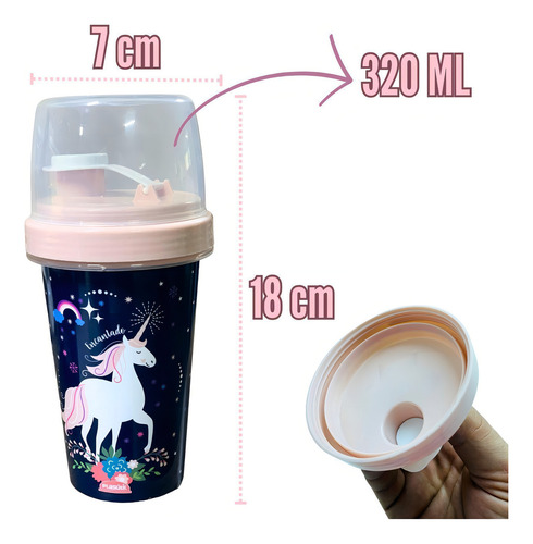 Garrafinha Infantil 320ml Shaikeira Unicornio Para Menina