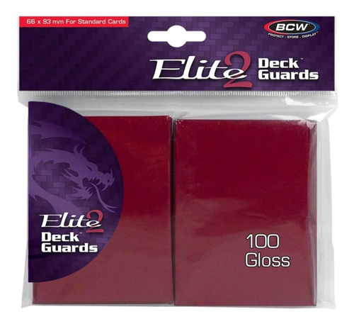 Elite 2 Gloss Card Sleeves - Red (100) | Cuenta Premium...