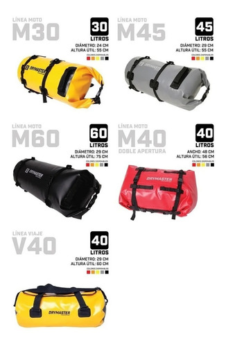 Bolso Estanco Impermeable Moto Kayak  40 Lts Doble Apertura 