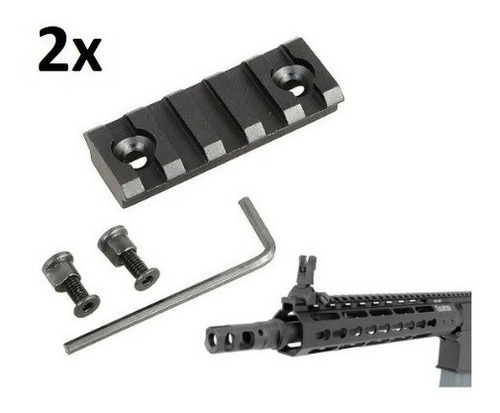 Kit Com 2x Trilho 20mm Para Handguard Keymod M4/m16