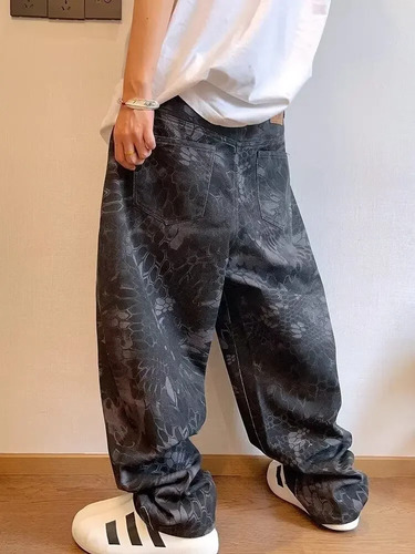 Jeans Casuales Con Estampado De Camuflaje Y Pierna Recta Par