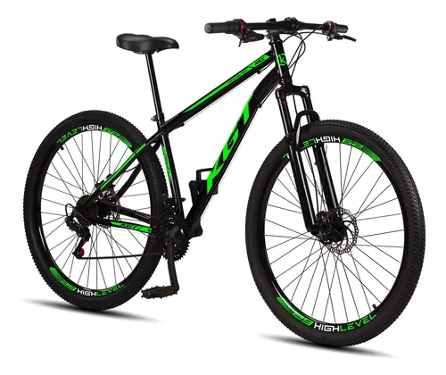 Bicicleta Aro 29 Aço Carbono Freios A Disco Suspensão 21 Vel Preto-verde 17