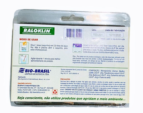 Imagem 4 de 4 de Raloklin-elimina Mau Cheiro De Pias Ralos Produto Original!