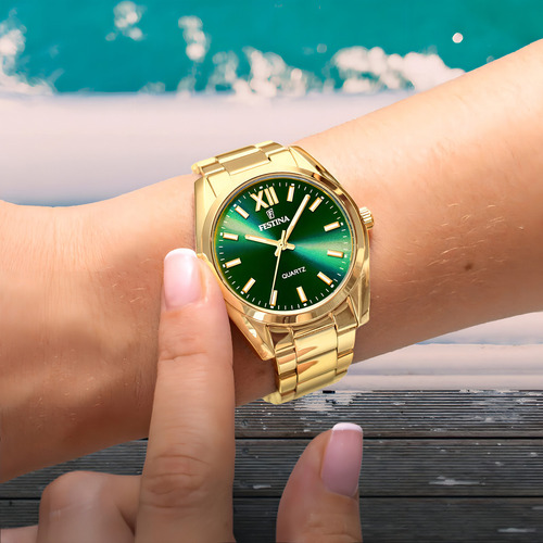 Reloj Mujer Festina Boyfriend Acero Dorado Verde F20640.9