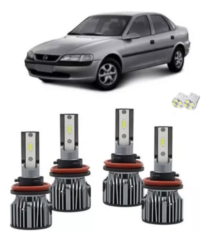 Kit Ultra Led Vectra 97 98 99 00 Farol Baixo Milha H7 H1