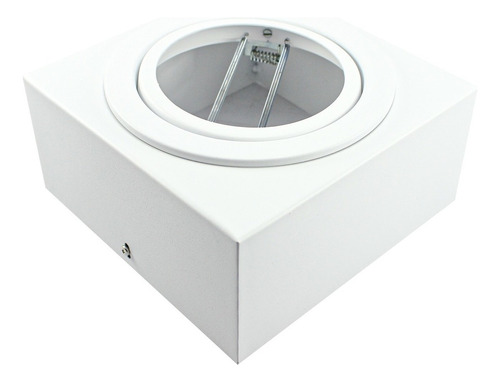 Spot Plafon Sobrepor Box Quadrado Ar111 Direcionável Cor Branco 110V 220V (Bivolt) Iluminar Ambiente
