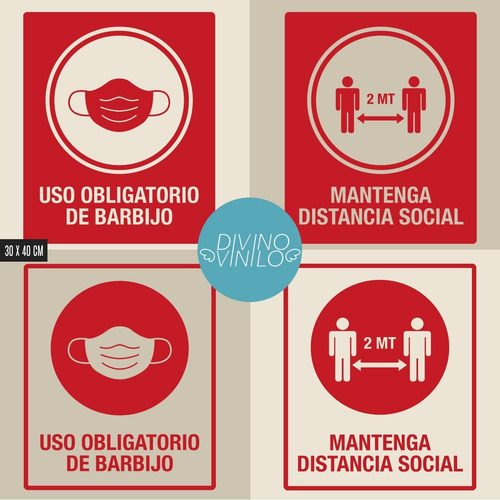 Imagen 3 de 3 de Vinilo Para Local -distanciamiento Social-uso De Barbijo