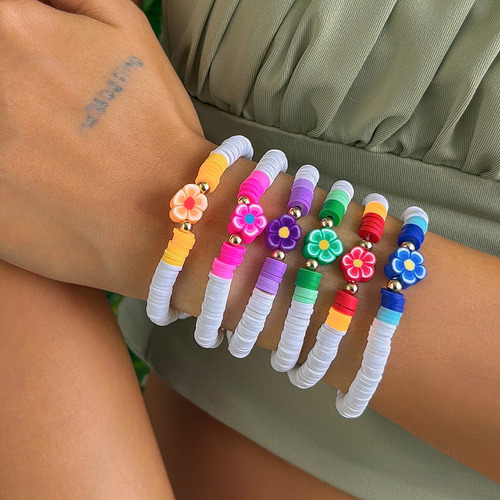 Pulseras Elásticas Y2k Boho Flower Para Mujer, Joyas Para Fi