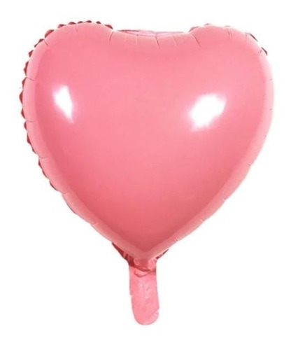 Globos Metalizados Corazón Color Rosa Pastel 42cm  X 1und