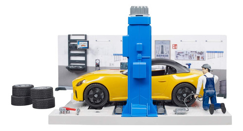 Miniatura Mercedes Com Oficina E Mecânico E Ferramentas