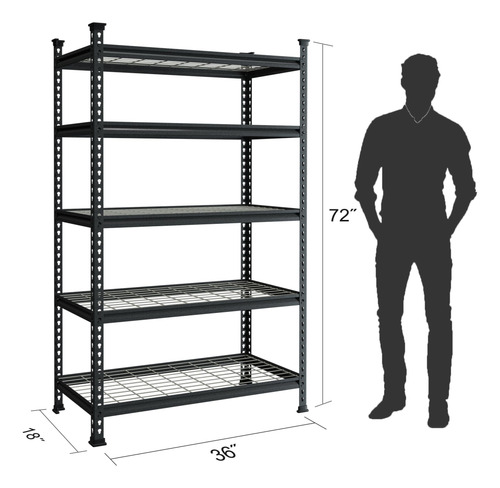 Estantería Metálica De 5 Niveles Para Garaje 91 X 46 X 183 C