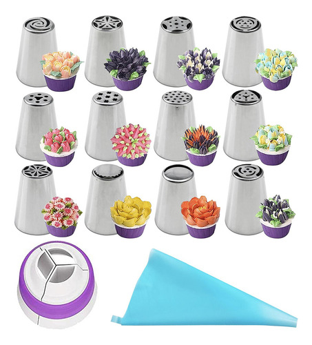 2 Kit De Tubería De Glaseado De Puntas De Tuberías 14