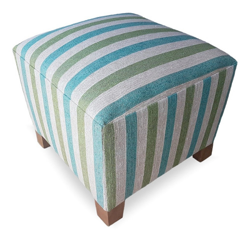 Imagen 1 de 10 de Banqueta Puff 50x50x40 Chenille Pana Ecocuero Somos Fabrica