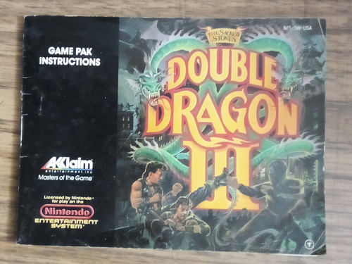 Manual Original Double Dragon Iii  De Nintendo Entertainment