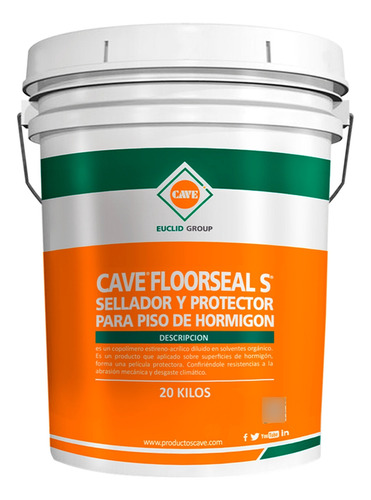 Cave Floorseal S - Sellador De Pisos, Gris Tineta 20 Kg