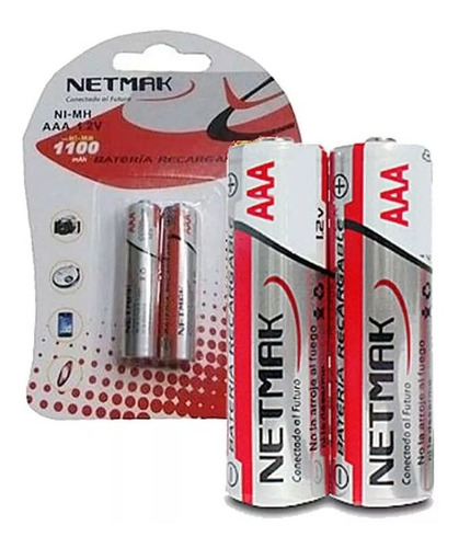 Netmak Pila Recargable Aaa 1100 Mah Blister X 2