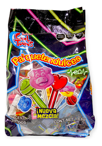 Bolsa Surtida Paquetendulces Neón 1.6kg Cool Toons