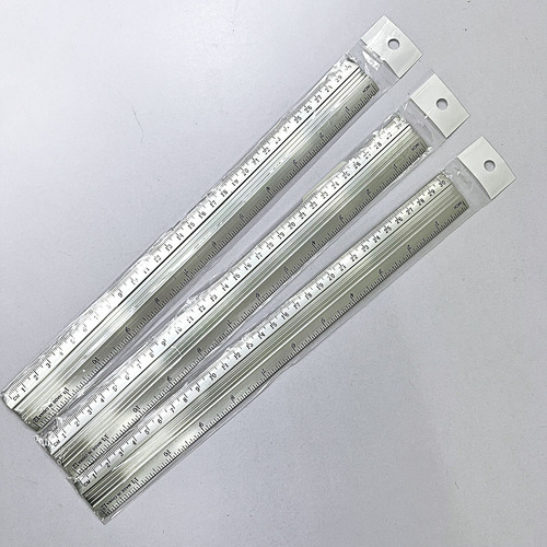 3 Reglas Aluminio 30 Cm | Precisión Y Durabilidad