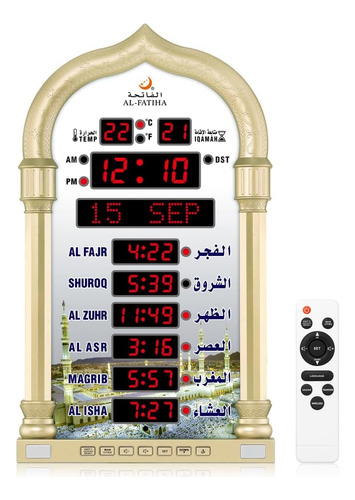 Reloj Oud Bukhoor Azan, Reloj De Oración Musulmán Led, Reloj