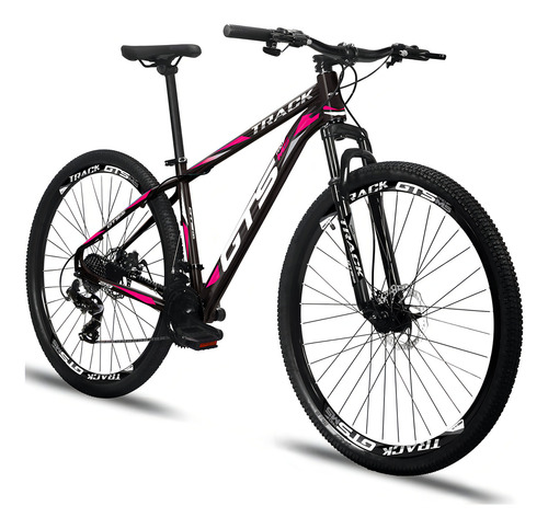 Bicicleta Aro 29 Gts Pro M5 Track 21 Marchas Câmbio Indexado Cor Preto E Rosa Tamanho Do Quadro 19