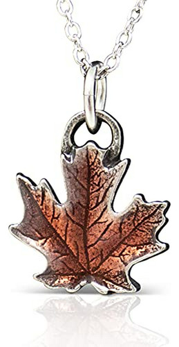Collar - Danforth - Maple Leaf-autumn Mini Necklace - Pewter