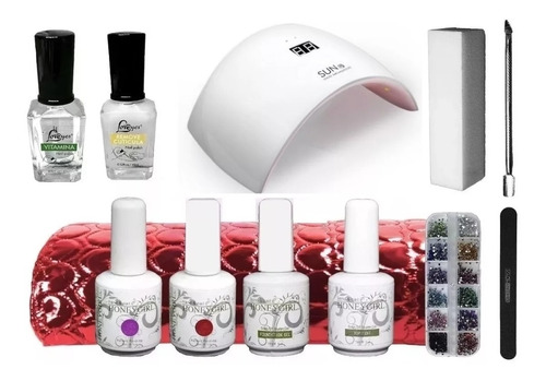 Kit Esmalte Permanente Uñas Gel + Decoracion + Lampara Uvled