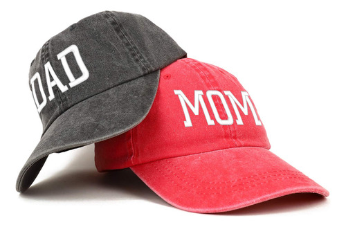 Trendy Apparel Shop Capital Mom And Dad - Juego De 2 Gorras.