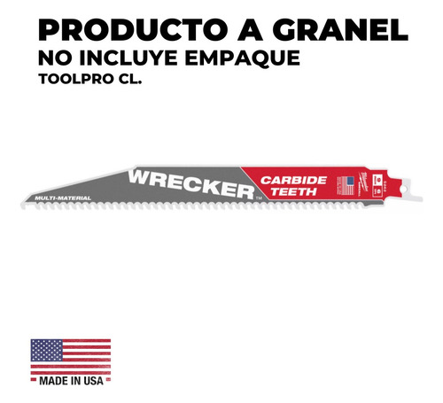 Milwaukee Hoja Sierra Sable Wrecker Multi Uso 9 Pul 6 Tpi