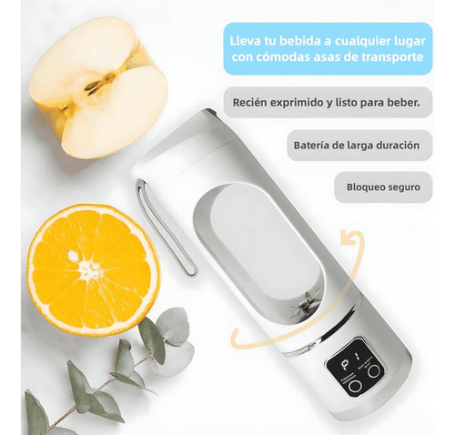 Trituradora De Hielo Portátil Recargable De 450 Ml Y 8 Cuchi