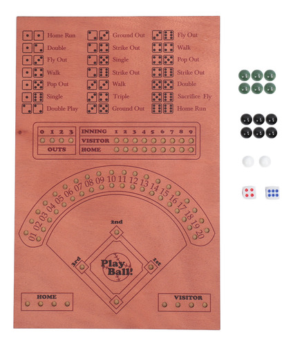 Simulador De Juego De Mesa De Dados De Béisbol De Madera