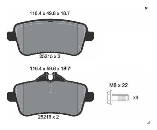 Balatas Traseras Sensor Mercedes Benz A45 Gla45 Cla45 Amg