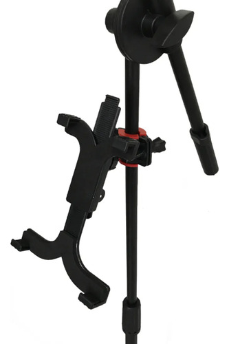 Pedestal De Microfone Com Suporte 360º De Tablet Liverpool Cor Preto
