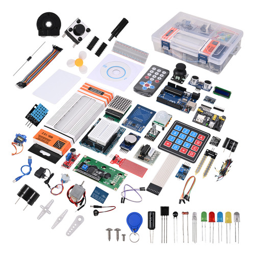 Completo Kit Compatible Para C/ Arduino Uno Con Tutorial