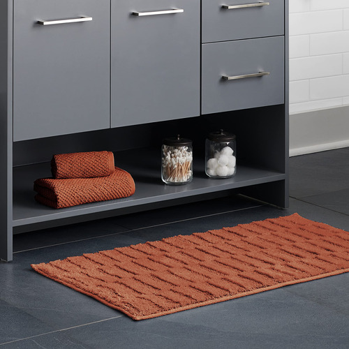 Alfombra Baño 100% Algodon Infusion Carbon Color Marron 19.3