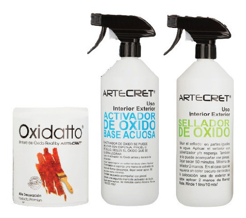 Artecret ® Oxidatto Pintura Efecto Oxido - Rinde Hasta 7 M2