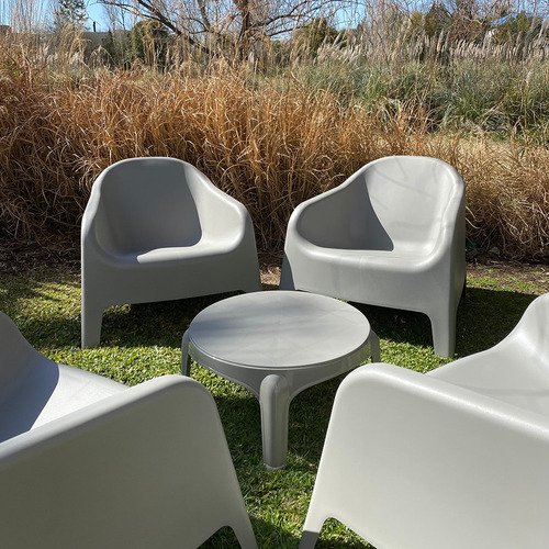 Set 4 Sillones De Jardín Exterior Skarpo + Mesa Puket