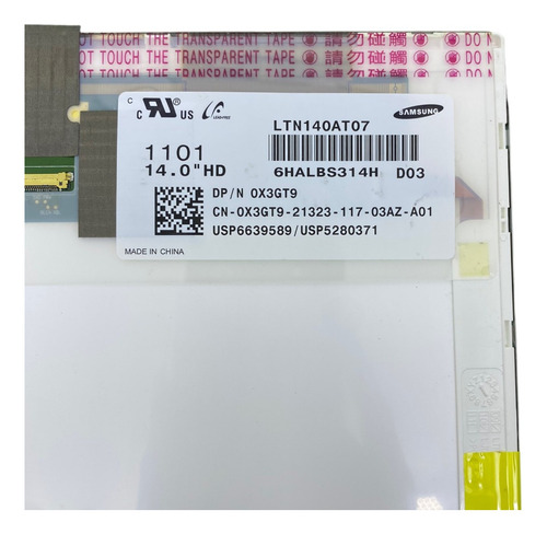 Tela Display Led Para Notebook 14 40 Pinos - Ltn140at07 (Usado)