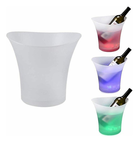 Champañera, Hielera Para Botellas Luz Led 7 Colores