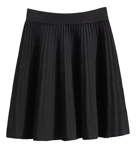 Falda Corta Plisada Con Cintura Elástica