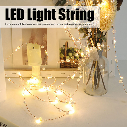 Luces Led Decorativas Con Forma De Cadena De Perlas Artifici