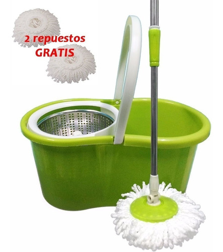 Imagen 4 de 4 de Mop Trapeador Magico Spin Mop 360° Exprimidor De Acero
