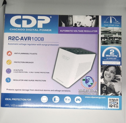 Imagen 5 de 10 de Regulador De Voltaje Cdp R2c-avr1008 1000va 8 Tomas Coaxial