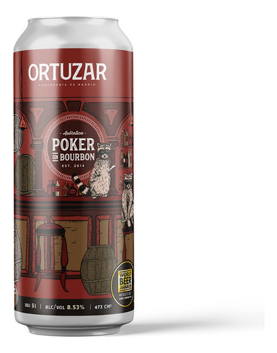 Cerveza Ortuzar Poker Con Bourbon Lata 473cc