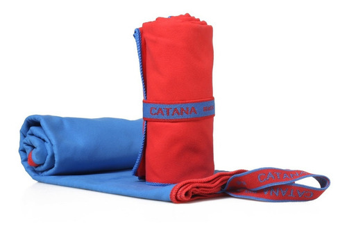 Toallon Catana Ultracompaco Secado Rapido 90 X 180 Gigante Naranja Con Negro