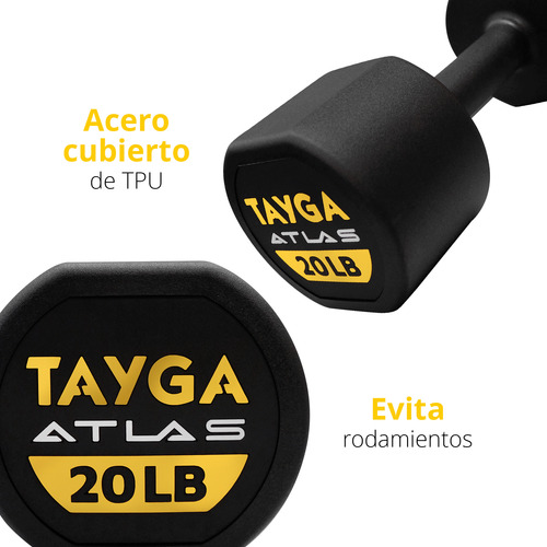 Par Pesas Mancuernas 20lb C/u Tayga Atlas Gimnasio