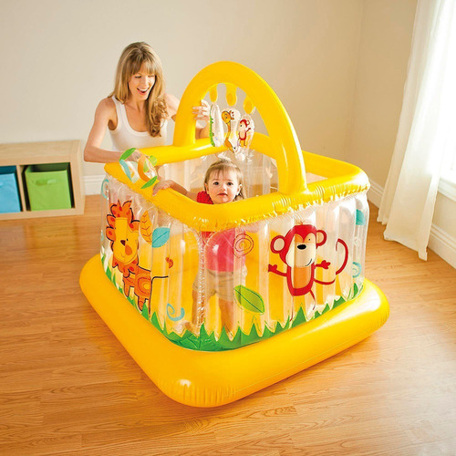 Corralito Bebe Inflable Intex Baby Gym 117x117cm Cuadrado