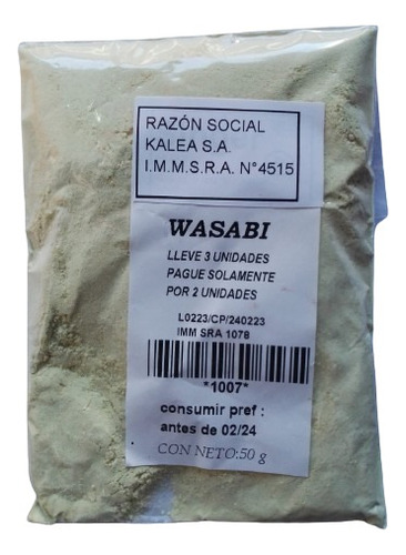 Wasabi 50 G Lleve 3 Pague Solo 2