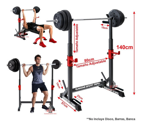 Imagen 2 de 8 de Rack Squat Premium Soporte Sentadilla - Fondos - Pecho Gym