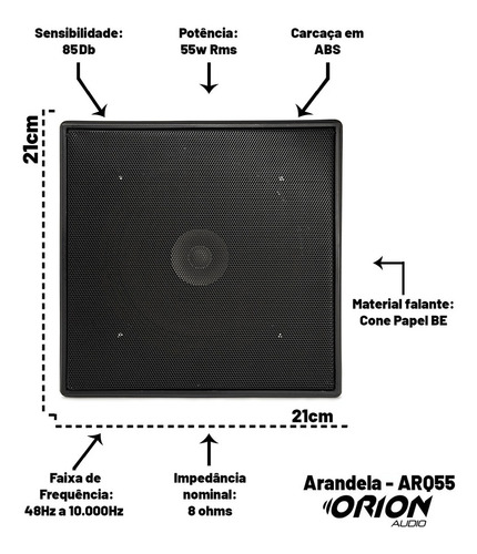 Kit Amplificador Bluetooth + 6 Caixas Som Ambiente P/ Gesso