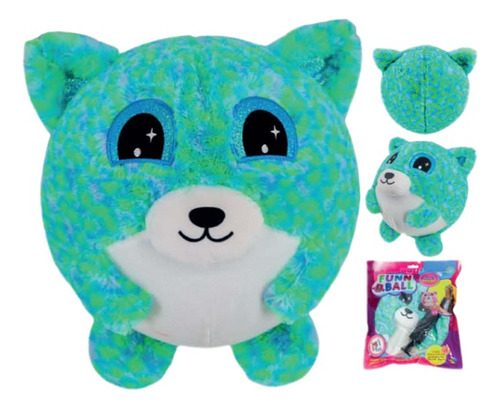 Funn Ball Colorful 15cm Bola Com Pelucia Verde Unitoys 2821